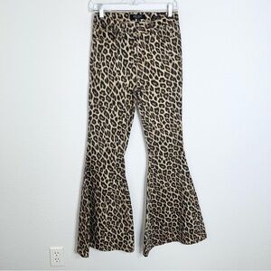 Judy Blue Jeans Women's 27 5  Super Flare Leopard Animal Print Bell Bottom P